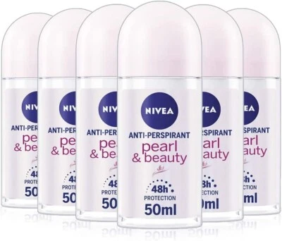 Nivea Pearl and Beauty Roll On Deodorant Women 50ml x 6