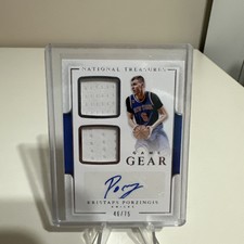 2016-17 National Treasures Game Gear Kristaps Porzingis Patch Auto /75🔥 Celtics