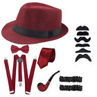 Great Gatsby Cosplay Costume 1920s Mens Gangster Accessories Set Halloween