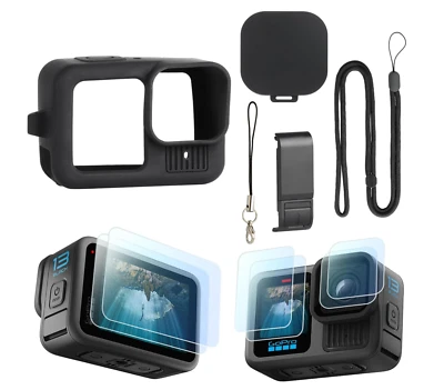 GoPro Hero Camera Protective Silicone Case Rubber Frame Black Bundle Sleeve - Image 1 of 4