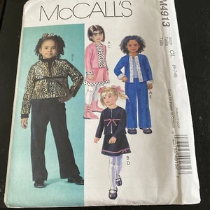 UNCUT-McCall's Pattern #M4913-Girls Cardigan Jacket Pull On A-Line Skirt-Sz 6-8 - Picture 1 of 6
