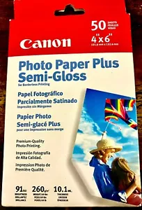 Canon Photo Paper Plus Semi-Gloss 4x6” - 50 Sheets NEW - Picture 1 of 2