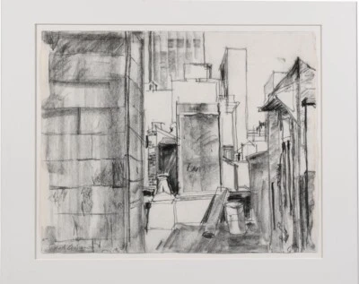 ROBERT GRAHAM dibujo al carbón 'Skyline', firmado Foto 1 de 4