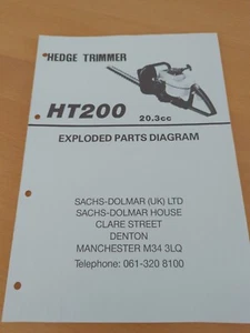 Sachs Dolmar HT200 Hedge Trimmer Original Illustrated Parts List. - Picture 1 of 1