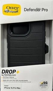 OtterBox Defender Pro Series Case and Holster For iPhone 14 Pro Max Black - Picture 1 of 2