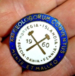 DE COLECCIÓN PIN DE METAL INSIGNIA GEOLÓGICA CONVENCIÓN GEOLÓGICA SUECIA DINAMARCA NORUEGA 1960 - Imagen 1 de 4