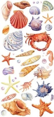 Violette Stickers Realistic Seashells Sea Life Crafts Planner Supply Scrapbook