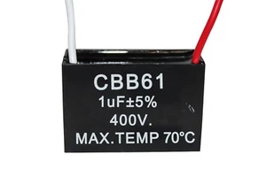 Ventilador de techo terminal CBB61 400V 1UF motor rectangular en funcionamiento condensador 2 cables - Imagen 1 de 1