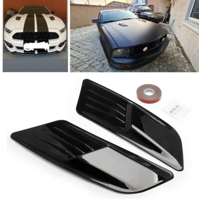 2PCS Accessory Car Decoration Air Flow Intake Scoop Bonnet Side Fender Vent Hood - Image 1 of 4