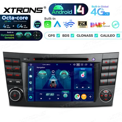7" Android 14 AKM DSP 4+64G Car DVD Stereo Radio GPS For Mercedes-Benz W211 W219 - Image 1 of 4