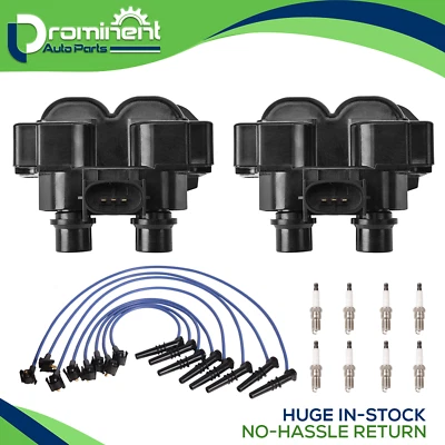 2 bobinas de encendido y 8 bujías y juego de cables para Ford Crown Victoria 96-97 4,6 L V8 Foto 1 de 4