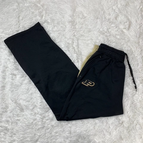 Nike Team Purdue Boilermakers Mens Sweat Pants Size L Large Black Ankle Zip Cover