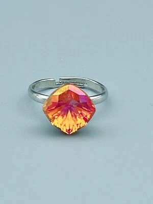 Kissen Ring mit Swarovski® Kristall größenverstellbar Cocktail Ring Geschenk Neu - Bild 1 von 4