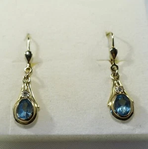 Ohrringe mit Topas und Diamanten 333 Gold Ohrhänger / CU 290(65) - Bild 1 von 7