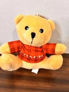 Coach. Teddy Bear In Plaid Shirt Keychain. NEW - Picture 1 of 4