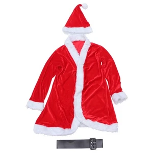  3 piezas Disfraz de cosplay de señora Claus para mujer Ropa exótica Disfraces de vacaciones para - Imagen 1 de 12