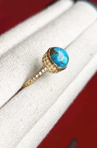 BYCILA Ring gehämmert goldfarben Marcela Kupferimitat Türkis Größe 9 - Bild 1 von 18