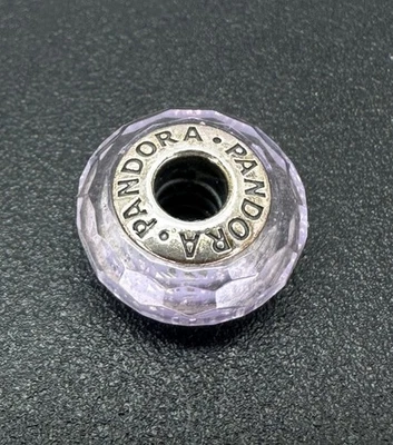 Sterling Silver Pandora Authentic Bead Charm Murano Glass Purple Shimmer. - Image 1 of 3