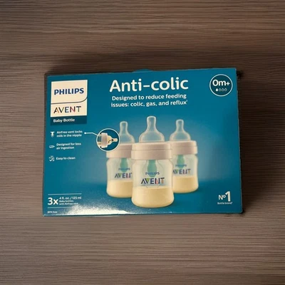 Biberón Philips Avent anticólicos 0 meses+ 4 oz - paquete de 3 Foto 1 de 2