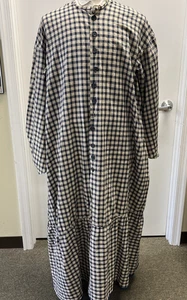 Camisón Repro 19th Century Reenactor's para mujer talla más grande azul a cuadros algodón - Imagen 1 de 15