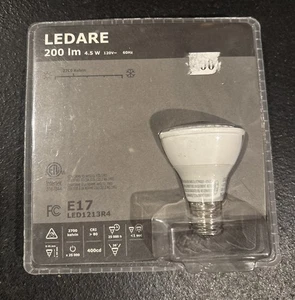 IKEA LEDARE LED Bulb E17 LED1213R4 200 lm 60Hz 2700 Kelvin 4.5W 400cd New - Picture 1 of 3