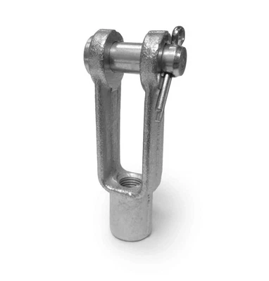 Steinjager for Female Clevises 3/8-24 RH 0.375 Inch Pin Hole Plated Zinc Silver - Image 1 of 4