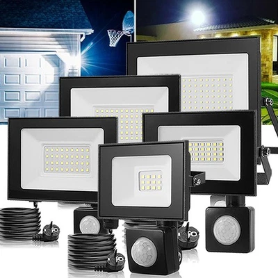 LED Fluter mit Bewegungsmelder Außen Strahler Scheinwerfer 10W 20W 30W 50W 100W - Bild 1 von 4