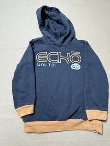 ECHO Unlimited Company Children Unisex Sweatshirt Hoodie Size 6 Black Tan - Picture 1 of 8