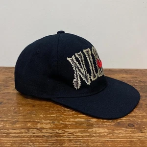 Rare Vintage 90s Nike Snapback Cap USA Made 6-Panel Handwritten Logo Black - Picture 1 of 8