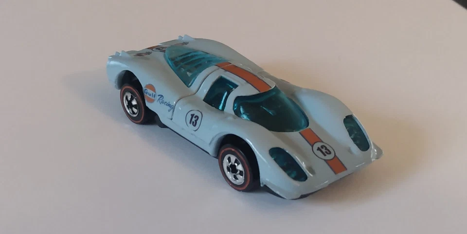 Coche de carreras Hot Wheels Redline Porsche 917 Gulf restaurado de colección Foto 1 de 4