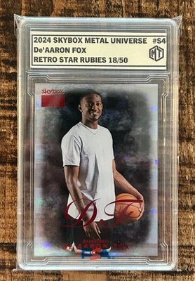 DeAaron Fox 2024 skybox Metal Universe champions #S4 Star Rubies 18/50 ~ Spurs  - Image 1 of 4