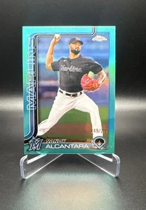 Sandy Alcantra 2025 Topps Chrome Teal Refractor /299 Miami Marlins - Picture 1 of 2