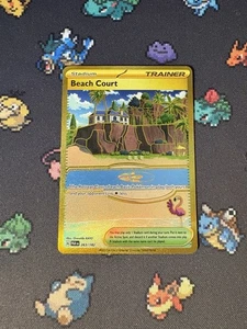 Pokémon Cards Beach Court 263/182 Gold Secret Rare Paradox Rift - (NM) #1 - Picture 1 of 6
