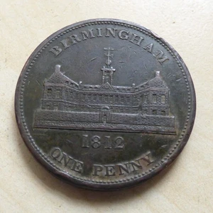 One Penny Token 1812 Birmingham Workhouse Pound Note - 240 Nice Grade (myrefn875 - Picture 1 of 2