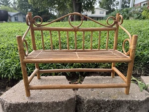 Vintage Bamboo Wicker Shelf Midcentury Modern Lightweight Wall Hanging Freestand - Picture 1 of 9