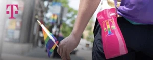 T-Mobile Tuesday Pride Support Month faltbare Trinkflasche mit Karabiner Neu - Bild 1 von 8