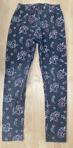 TCP Kid Girls Colorful Neon Unicorns Shooting Stars Full Length Leggings Black L - Picture 1 of 5