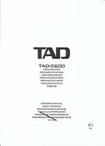 TAD  Bedienungsanleitung user manual  für TAD- C 600 Copy - Picture 1 of 1