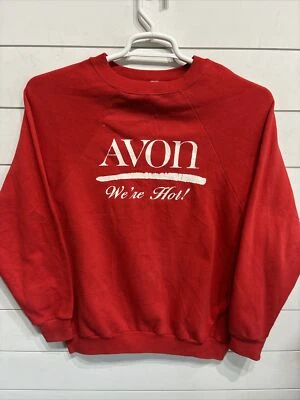 De Colección Avon We're Hot Calling Maquillaje Rojo Raro Raglán Sudadera Cuello Redondo Para Hombres Grande Foto 1 de 4