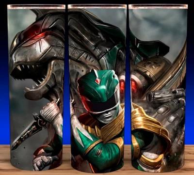 Power Rangers Green Ranger Tommy Action Cup Tumbler 20oz with lid and straw - Image 1 of 3