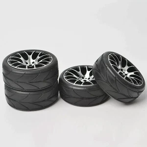 4 Stück Aluminium Felgen Räder mit Reifen für 1/10 RC On Road Touring CarmH - Bild 1 von 10