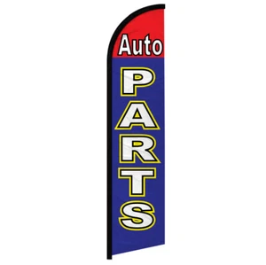Auto Parts Windless Advertising Swooper Flag Automotive Red/Blue - Picture 1 of 2