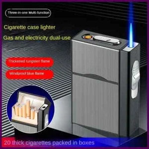 USB 3-in-1 Multifunctional Gas and Electric Cigarette Case Lighter 20 Pieces Met - Picture 1 of 30