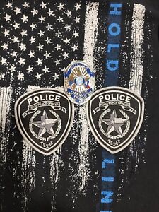 Set of Texas Silver 2-Flag Badge & Subdued DPS Style Patches  *LEO Only*