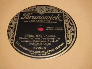 Brunswick 2726 78 RPM 1924 Christmas Carols Day of the Lord Choir Quartet - Imagen 1 de 5