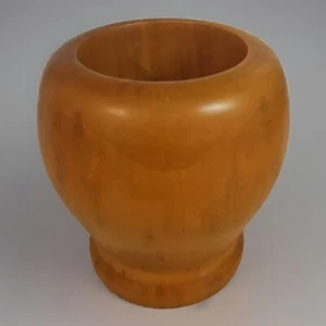 Mind Century Wooden Urn Shaped Bowl / Vase. Great vintage tactile piece - Picture 1 of 10