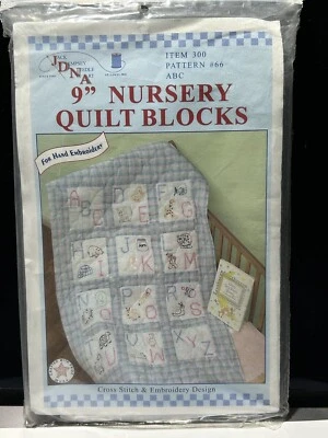 Jack Dempsey 9" COLCHA INFANTIL BLOQUES para Bordar #66 ABC 12 Bloques NUEVO Foto 1 de 4