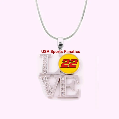 #22 - Joey Logano 925 Sterling Silver Team Love Necklace With Rhinestones Cover
