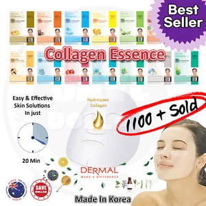 Korean 10/30p DERMAL COLLAGEN Essence Facial Mask Sheet Face Care Moisture Kit - Picture 1 of 32