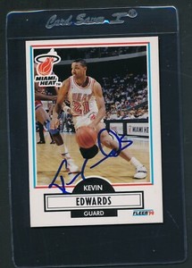 1990/91 Fleer #99 Kevin Edwards Heat Signed Auto *E232